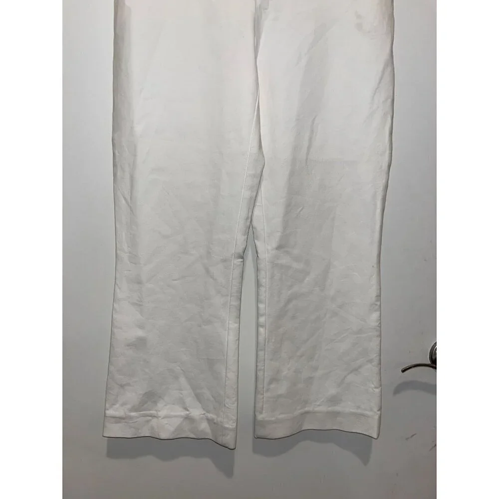 Kate Spade High Waist Straight Leg Womens White Cotton Pants Size 0
